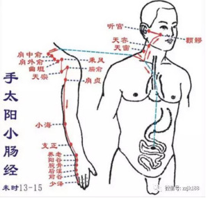 手太阳小肠经五腧穴表